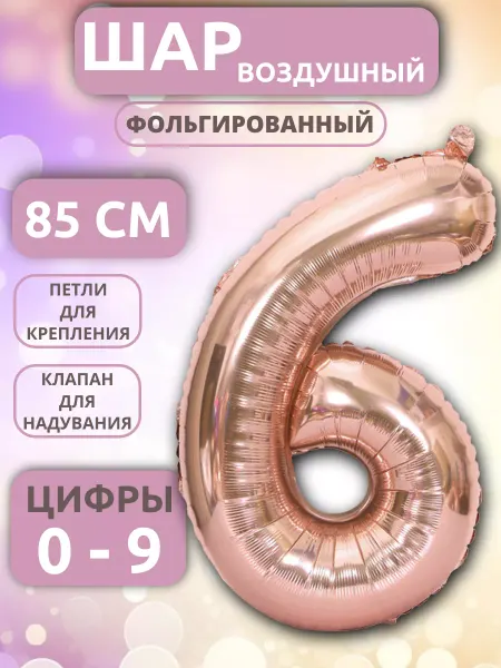 ZIZSHOP Шар Цифра 6
