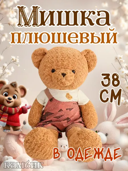 КАМБИК Мягкая игрушка Плюшевый Медведь маленький в костюме