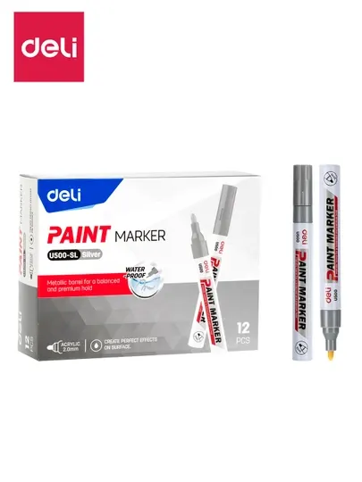 Маркер Paint U500-SL сереб Deli, 500-SL-U