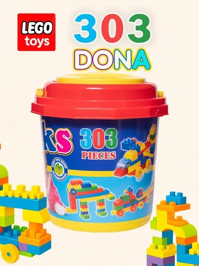 Конструктор LEGO Kolobok Toys, набор 707 деталей, в ведёрке