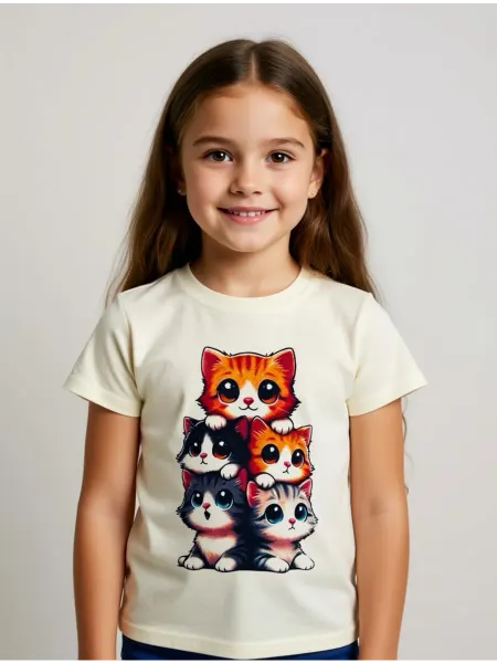 Hello kids футболка хлопковая с принтом летняя котята
