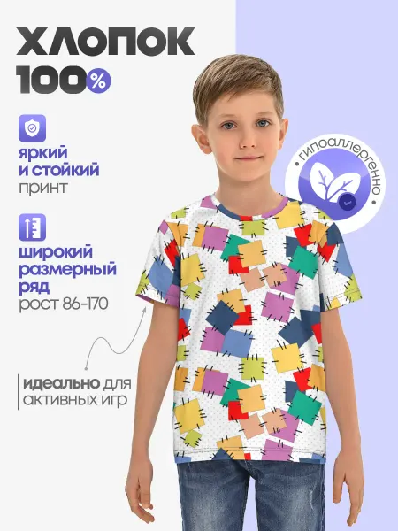 Lacotton.ru Футболка хлопок Ретро узор-заплатки