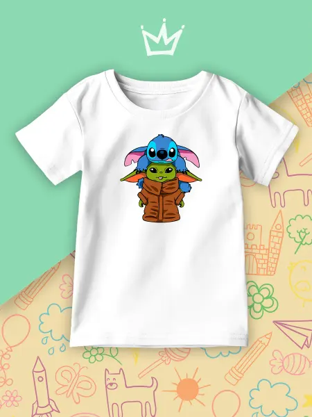 Каждому Своё Exclusive Детская Футболка Йода и Стич Мультяшки Star Wars Lilo Stitch