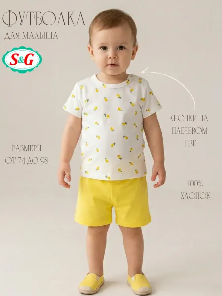 S&G Футболка для малыша хлопковая легкая