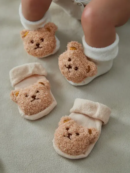 My only Brand Носочки для малышей теплые с мишками 2 пары