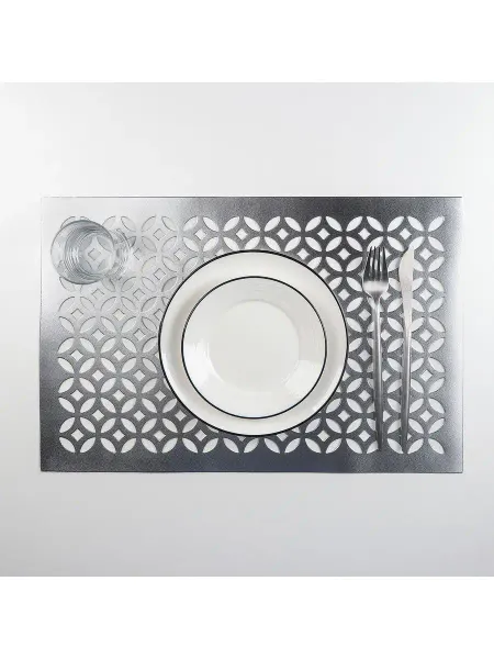 Сималенд Салфетка кухонная 45*30 см "Грани", цвет серебряный