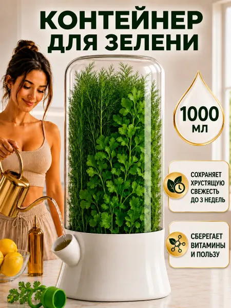 Vilake Контейнер для хранения зелени свежей в холодильник