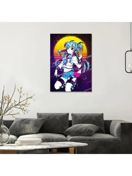 Classic Art Картина на холсте anime girl retrovawe 20х30