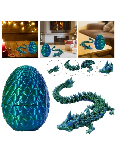 3D Дракон в яйце CM из смолы, зеленый для подарка детям