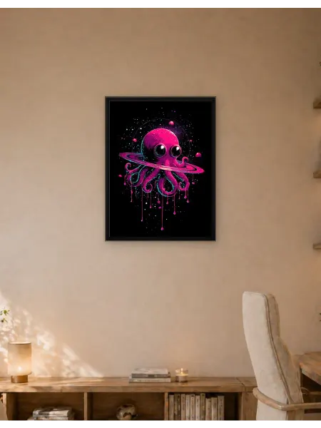 Postersbase Плакат Космический осьминог с кольцами Сатурна 50x70