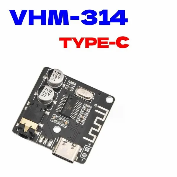 Bluetooth 5.0 аудиомодуль VHM-314, MP3-декодер Type-C, AUX 3.5 мм, стерео приемник