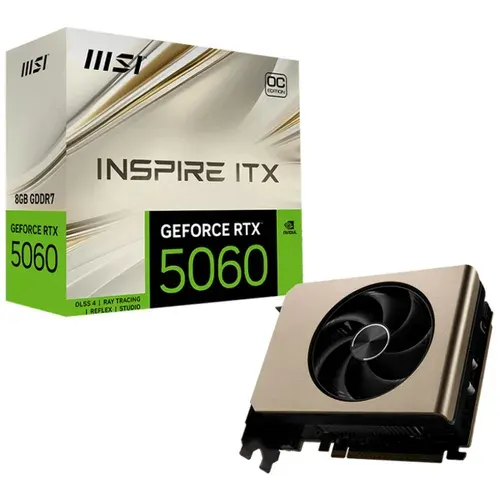 MSI Видеокарта GeForce RTX 5060 MSI GeForce RTX 5060 INSPIRE ITX OC 8 ГБ (RTX 5060 8G INSPIRE ITX OC)
