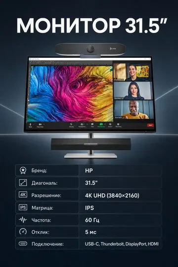 Монитор HP 8Y2K9AA 31.5" IPS 60Hz 4K
